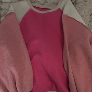 Colorblock Pink and Cream Women's Sweater